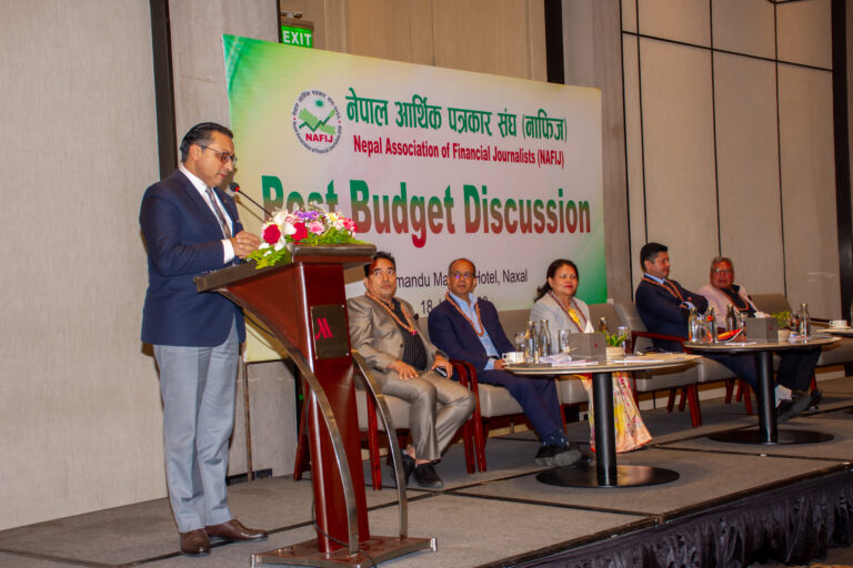 नेपाल आर्थिक पत्रकार संघ (नाफिज)द्वारा आयोजित पोस्ट बजेट डिस्कसनमा अर्थमन्त्री डा. स्वर्णिम वाग्लेको मन्तव्य